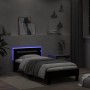 Estructura de cama con cabecero y luces LED negro 100x200 cm de , Camas y somieres - Ref: Foro24-838709, Precio: 117,44 €, De...