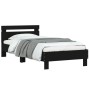 Estructura de cama con cabecero y luces LED negro 100x200 cm de , Camas y somieres - Ref: Foro24-838709, Precio: 117,44 €, De...