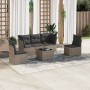 6-piece garden furniture set with gray synthetic rattan cushions by , Garden sets - Ref: Foro24-3217360, Price: 401,53 €, Dis...