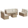 Gartensofa-Set mit beigen Kissen 8 Stück PE-Rattan von , Gartensets - Ref: Foro24-3217418, Preis: 565,99 €, Rabatt: %