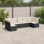 7-teiliges Garten-Esszimmerset und Kissen synthetisches Rattan schwarz von , Gartensets - Ref: Foro24-3217426, Preis: 410,84 ...