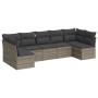 7-piece garden sofa set with gray PE rattan cushions by , Garden sets - Ref: Foro24-3217430, Price: 422,99 €, Discount: %