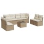 Set de sofás de jardín 9 pzas con cojines ratán sintético beige de , Conjuntos de jardín - Ref: Foro24-3217458, Precio: 639,5...