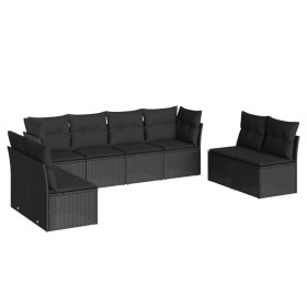 Set aus 8-teiligen Gartensofas und Kissen Kunstrattan schwarz von , Gartensets - Ref: Foro24-3217445, Preis: 484,01 €, Rabatt: %