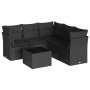 Set aus 6-teiligen Gartensofas und Kissen Kunstrattan schwarz von , Gartensets - Ref: Foro24-3217625, Preis: 363,92 €, Rabatt: %