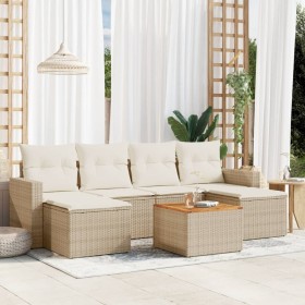 7-piece garden sofa set and beige synthetic rattan cushions by , Modular outdoor sofas - Ref: Foro24-3224245, Price: 467,99 €...