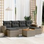 7-teiliges Gartensofa-Set mit grauen PE-Rattan-Kissen von , Modulare Sofas für den Außenbereich - Ref: Foro24-3224247, Preis:...