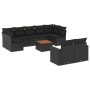 Set Gartensofas 10 Stück Kissen synthetisches Rattan schwarz von , Modulare Sofas für den Außenbereich - Ref: Foro24-3224270,...