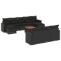 Set mit 11 Stück Gartensofas und Kissen synthetisches Rattan schwarz von , Modulare Sofas für den Außenbereich - Ref: Foro24-...