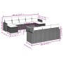 Set mit 11 Stück Gartensofas und Kissen synthetisches Rattan schwarz von , Modulare Sofas für den Außenbereich - Ref: Foro24-...