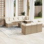 Garden sofa set with beige cushions, 10 pieces, made of synthetic rattan. by , Garden sets - Ref: Foro24-3218328, Price: 718,...