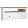 White Panama style pine wood corner TV cabinet 93x49x49cm by vidaXL, TV Furniture - Ref: Foro24-282687, Price: 123,29 €, Disc...