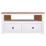 White Panama style pine wood corner TV cabinet 93x49x49cm by vidaXL, TV Furniture - Ref: Foro24-282687, Price: 123,29 €, Disc...