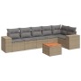 7-teiliges Gartensofa-Set und beigefarbene synthetische Rattankissen von , Gartensets - Ref: Foro24-3257788, Preis: 544,46 €,...