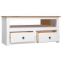 White Panama style pine wood corner TV cabinet 93x49x49cm by vidaXL, TV Furniture - Ref: Foro24-282687, Price: 123,29 €, Disc...