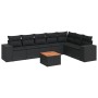 8-teiliges Gartensofa-Set und schwarze synthetische Rattankissen von , Gartensets - Ref: Foro24-3257805, Preis: 544,99 €, Rab...