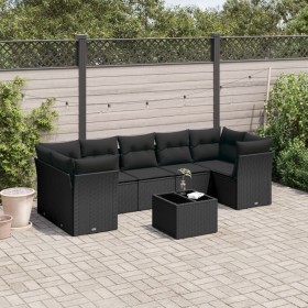 Set aus 8-teiligen Gartensofas und Kissen Kunstrattan schwarz von , Gartensets - Ref: Foro24-3249124, Preis: 556,90 €, Rabatt: %