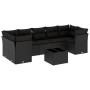 Set aus 8-teiligen Gartensofas und Kissen Kunstrattan schwarz von , Gartensets - Ref: Foro24-3249124, Preis: 558,20 €, Rabatt: %