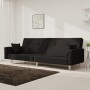 Sofá cama de 2 plazas con dos almohadas tela negro de , Sofás - Ref: Foro24-375743, Precio: 249,80 €, Descuento: %