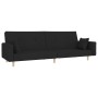 Sofá cama de 2 plazas con dos almohadas tela negro de , Sofás - Ref: Foro24-375743, Precio: 249,80 €, Descuento: %