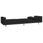 Sofá cama de 2 plazas con dos almohadas tela negro de , Sofás - Ref: Foro24-375743, Precio: 249,80 €, Descuento: %