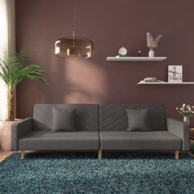 Two-seater sofa bed with two dark gray fabric pillows. by , Sofas - Ref: Foro24-375900, Price: 251,34 €, Discount: %