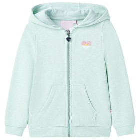 Light mint green children's hoodie with zipper, size 140. by , Kids T-shirts - Ref: Foro24-10993, Price: 17,99 €, Discount: %