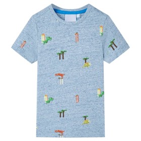 Camiseta infantil azul mélange 128 de , Camisetas para niños - Ref: Foro24-12227, Precio: 8,99 €, Descuento: %