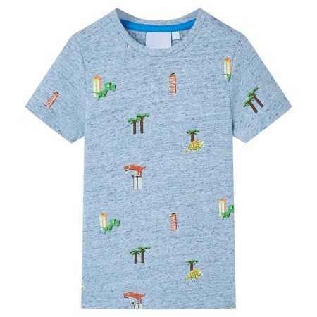 Camiseta infantil azul mélange 128 de , Camisetas para niños - Ref: Foro24-12227, Precio: 8,66 €, Descuento: %