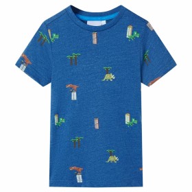 Camiseta infantil azul oscuro mélange 140 de , Camisetas para niños - Ref: Foro24-12233, Precio: 10,99 €, Descuento: %