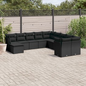 Garden sofa set 11 pieces and black synthetic rattan cushions by , Garden sets - Ref: Foro24-3218605, Price: 641,76 €, Discou...