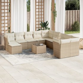 12-teiliges Gartensofa-Set und braune synthetische Rattankissen von , Gartensets - Ref: Foro24-3218618, Preis: 867,99 €, Raba...