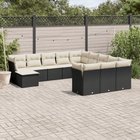 Set Gartensofas 12 Stück Kissen synthetisches Rattan schwarz von , Gartensets - Ref: Foro24-3218626, Preis: 730,69 €, Rabatt: %