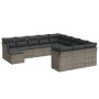 Set de sofás de jardín 12 pzas con cojines ratán sintético gris de , Conjuntos de jardín - Ref: Foro24-3218630, Precio: 741,5...