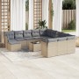 Set sofás de jardín con cojines 13 pzas ratán sintético beige de , Conjuntos de jardín - Ref: Foro24-3218639, Precio: 899,51 ...