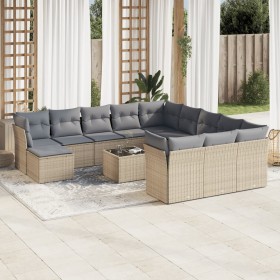 Set Gartensofas mit Kissen 13 Stück synthetisches Rattan beige von , Gartensets - Ref: Foro24-3218639, Preis: 898,95 €, Rabat...