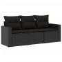 Garden sofa set with cushions 3 pieces black synthetic rattan by , Garden sets - Ref: Foro24-3218645, Price: 187,43 €, Discou...