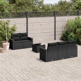 Set aus 6-teiligen Gartensofas und Kissen Kunstrattan schwarz von , Gartensets - Ref: Foro24-3218685, Preis: 400,66 €, Rabatt: %