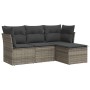 Garden sofa set 4 pieces with gray synthetic rattan cushions by , Garden sets - Ref: Foro24-3217540, Price: 247,19 €, Discoun...