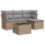 Garden sofa set with cushions 5 pieces beige synthetic rattan by , Garden sets - Ref: Foro24-3217549, Price: 307,57 €, Discou...