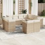 11-teiliges Gartensofa-Set mit beigen synthetischen Rattankissen von , Gartensets - Ref: Foro24-3218508, Preis: 919,98 €, Rab...