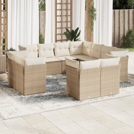 11-teiliges Gartensofa-Set mit beigen synthetischen Rattankissen von , Gartensets - Ref: Foro24-3218508, Preis: 919,98 €, Rab...