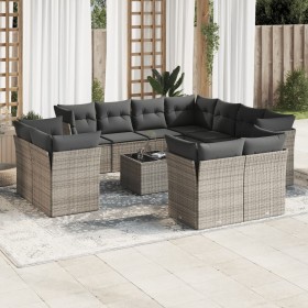 Garden sofa set 12 pieces with gray synthetic rattan cushions by , Garden sets - Ref: Foro24-3218520, Price: 866,99 €, Discou...