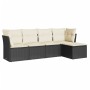 Set de muebles de jardín 5 pzas y cojines ratán sintético negro de , Conjuntos de jardín - Ref: Foro24-3217556, Precio: 307,4...