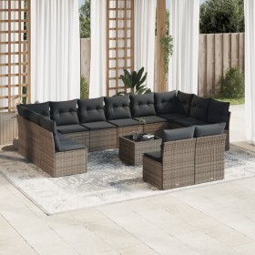 Garden sofa set with cushions 13 pieces gray synthetic rattan by , Garden sets - Ref: Foro24-3218380, Price: 773,25 €, Discou...