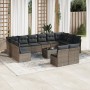 Gartensofa-Set mit Kissen, 13-teilig, graues synthetisches Rattan von , Gartensets - Ref: Foro24-3218380, Preis: 757,88 €, Ra...