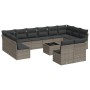 Gartensofa-Set mit Kissen, 13-teilig, graues synthetisches Rattan von , Gartensets - Ref: Foro24-3218380, Preis: 757,88 €, Ra...