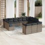 Gartensofa-Set mit Kissen 13-teilig synthetisches Rattangrau von , Gartensets - Ref: Foro24-3218450, Preis: 836,76 €, Rabatt: %