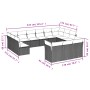 Set of garden sofas with 13 pieces of gray synthetic rattan cushions by , Garden sets - Ref: Foro24-3218450, Price: 836,76 €,...