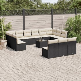 Garden furniture set, 14 pieces with black synthetic rattan cushions. by , Garden sets - Ref: Foro24-3218396, Price: 859,68 €...